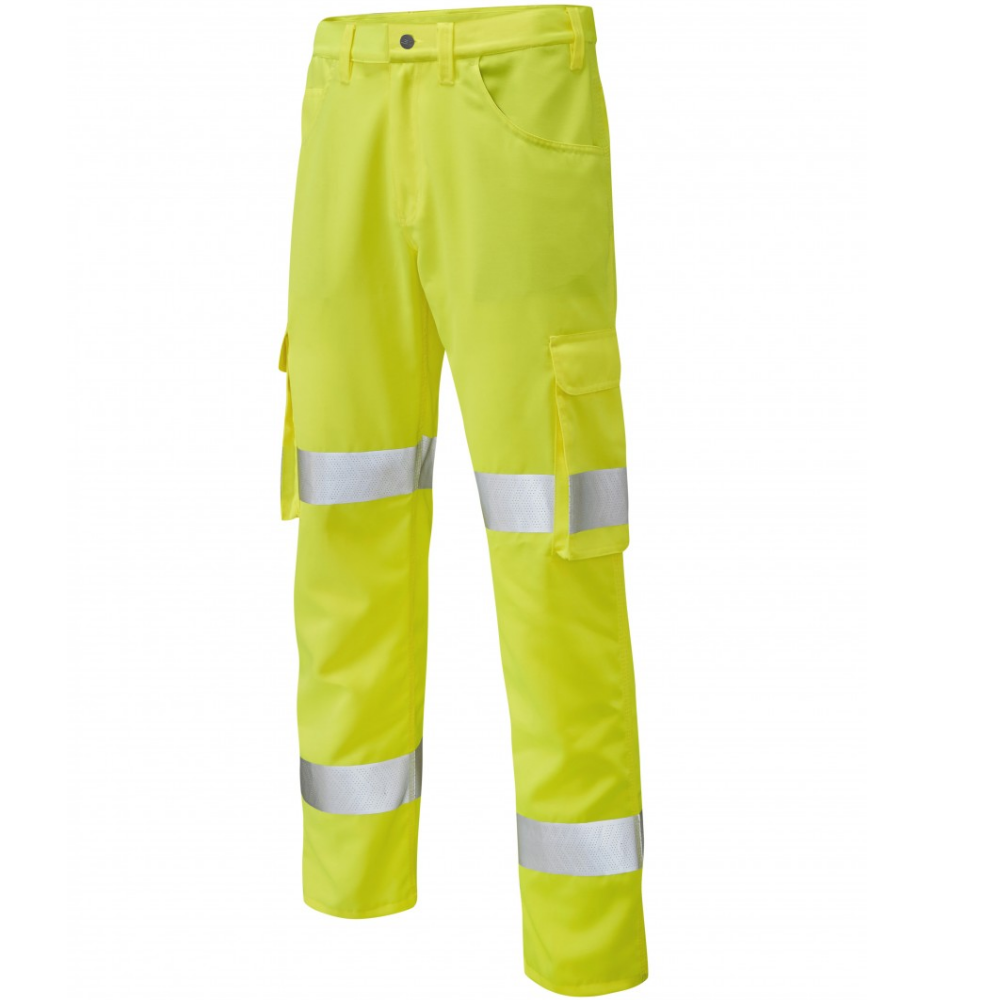 Lightweight Class 1 Poly/Cotton Cargo Work Trouser Yellow 3 Leg Lengths