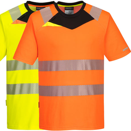 DX4 Stretch Moisture Wicking Fabric Premium T Shirt Hi Vis Short Sleeve