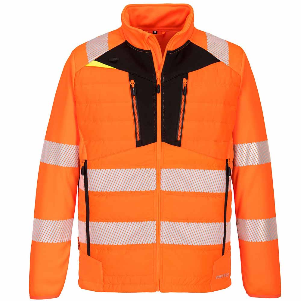 Portwest DX473 Hi Vis Baffle Jacket Body-Mapped Insulation High Visibility Workwear