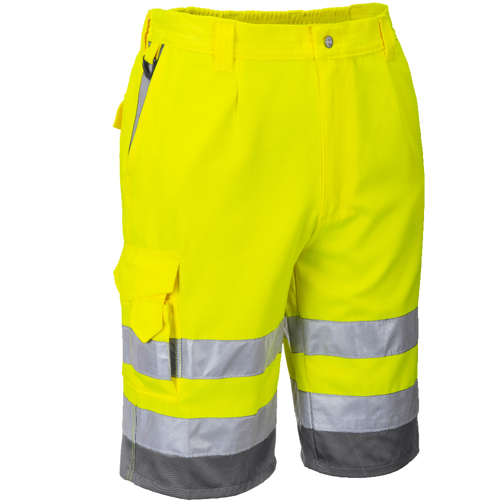 Portwest Hi Vis Shorts Yellow Orange Knee Length Work Shorts