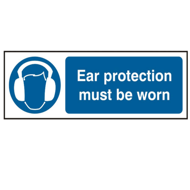 Ear Protection Must Be Worn (Rigid PVC) 30x10cm Safety Sign