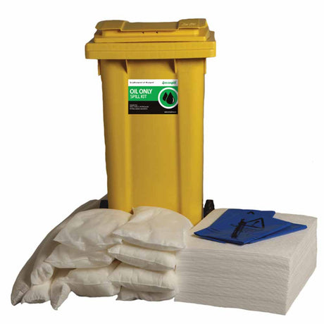 120L Oil Only Spill Response Kit 2 Wheel PE Bin