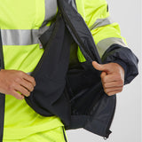 Beeswift Two-Tone Hi Vis Europa Bomber Jacket Class 3 Orange Navy Removable Sleeves