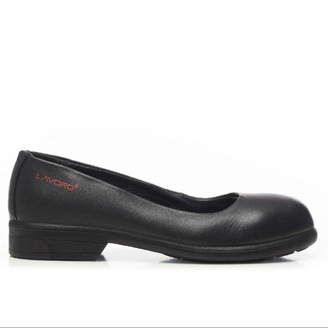 Black shoe with 'Lavard' branding on a white background
