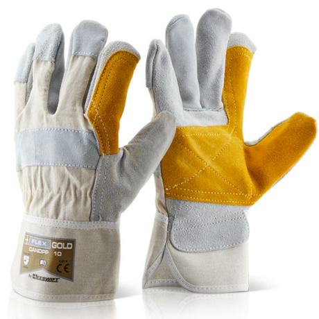 Click 2000 Canadian Rigger Double Palm Work Gloves Heavy-Duty Protection