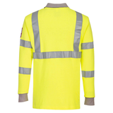 Portwest FR77 Flame Resistant Hi-Vis Polo Shirt Long Sleeve Arc Flash Protection
