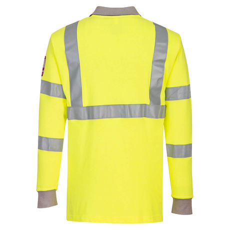 Portwest FR77 Flame Resistant Hi-Vis Polo Shirt Long Sleeve Arc Flash Protection