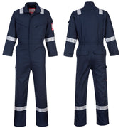 Fire Retardant, Anti-static ARC Flash (16 Cal/cm²) Navy Coverall Metal Free