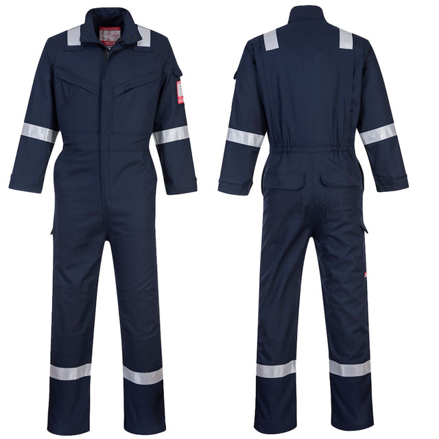 Fire Retardant, Anti-static ARC Flash (16 Cal/cm²) Navy Coverall Metal Free