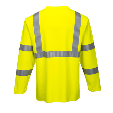 Portwest Flame Resistant Arc Hi Vis T-Shirt Yellow Modaflame Long Sleeve