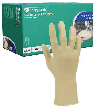 Polyco GL888 Natural Latex Powder Free Disposable Gloves