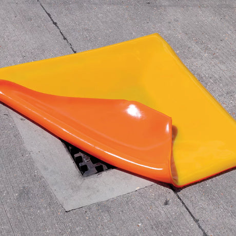 Ecospill PU Drain Cover 46cm x 46cm High-Visibility Orange Spill Containment