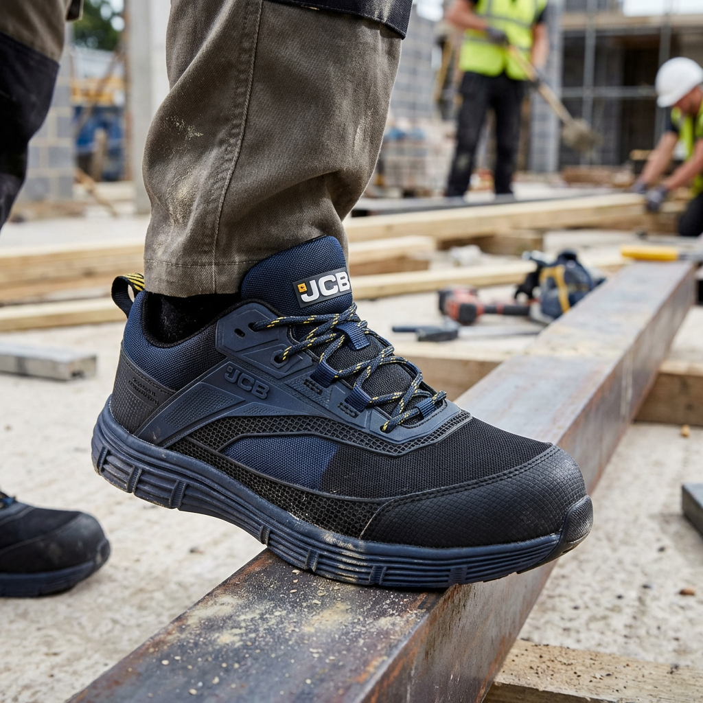 JCB Cagelow Safety Trainer Navy Black Composite Toe Metal Free Work Shoe
