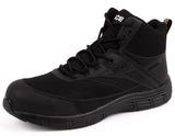 Black high-top sneaker on a white background