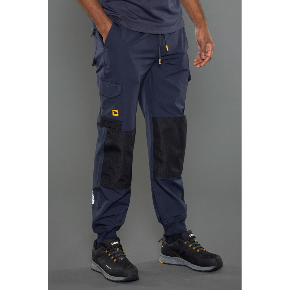 JCB Stretch Work Joggers Navy Blue 4-Way Flex Cargo Work Trousers