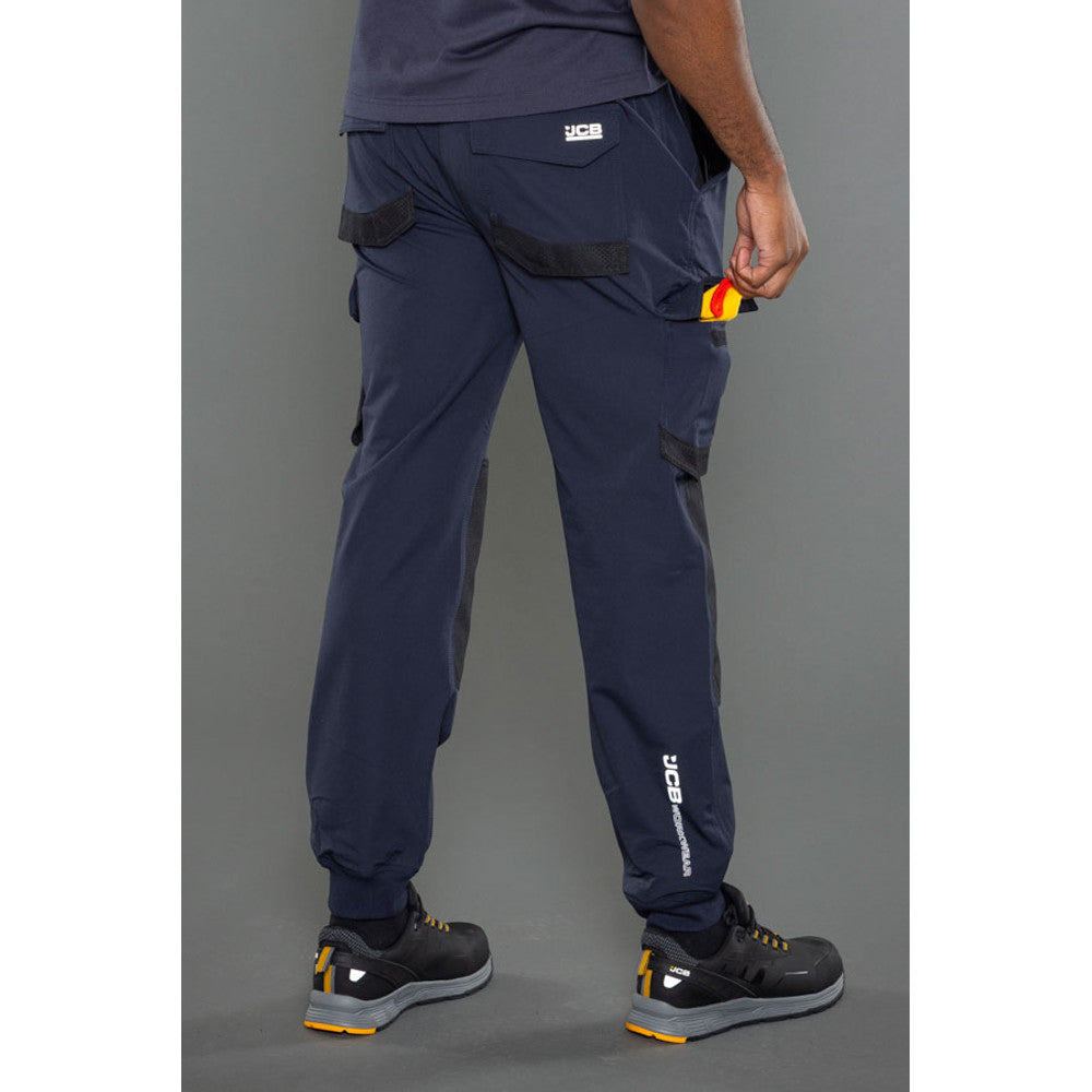 JCB Stretch Work Joggers Navy Blue 4-Way Flex Cargo Work Trousers