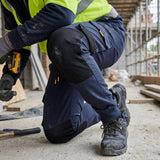 JCB Stretch Work Joggers Navy Blue 4-Way Flex Cargo Work Trousers