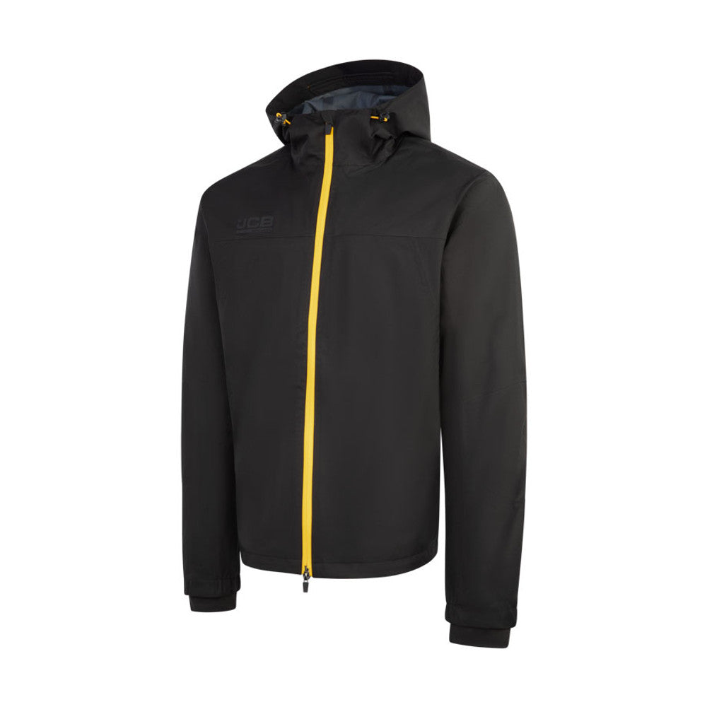 JCB Waterproof Jacket Black Unisex Taped Seam Rain Jacket For Work