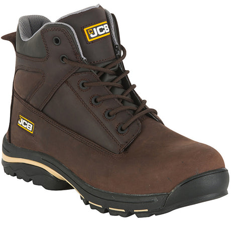 JCB Safety Boots with Steel Midsole Brown Leather Upper S1P