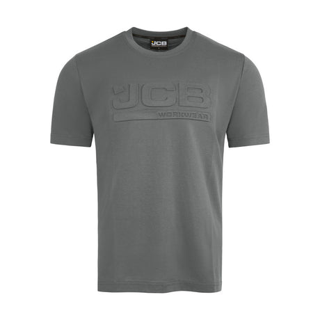 JCB Workwear T-Shirt Grey 3D Embossed Logo Unisex Work T-Shirt