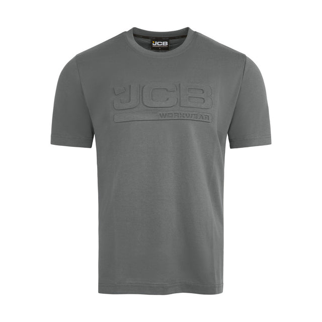 JCB Workwear T-Shirt Grey 3D Embossed Logo Unisex Work T-Shirt