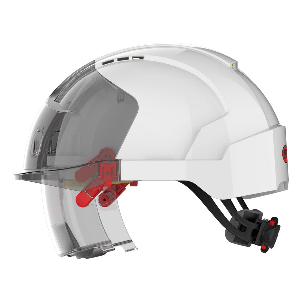 JSP EVO VISTAlens Safety Helmet Vented White with Smoke Eyeshield