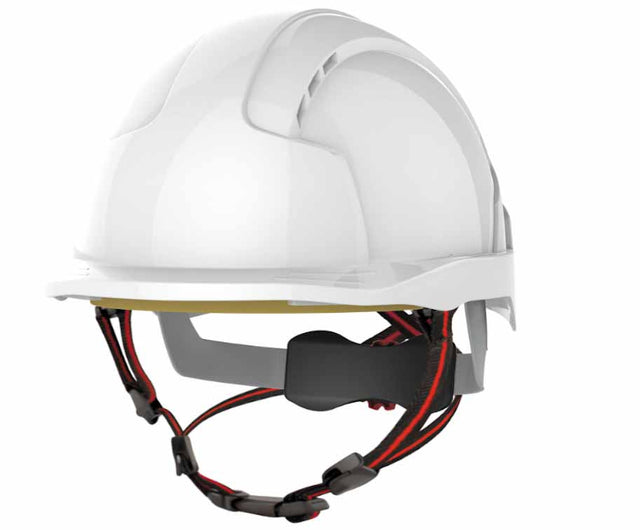 JSP EVOLite® Skyworker™ Micro Peak Vented White Helmet - Wheel Ratchet