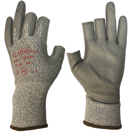 Klass Tek 1001 Semi Fingerless Cut Resistant Gloves Level D Tsunooga