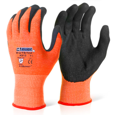 Beeswift Kutstop Cut Level 3 Gloves Micro Foam Nitrile Amber HPPE