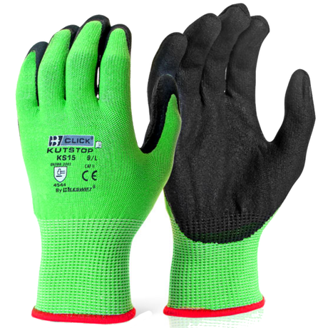 Beeswift Kutstop Cut Level 5 Micro Foam Nitrile Green Work Gloves