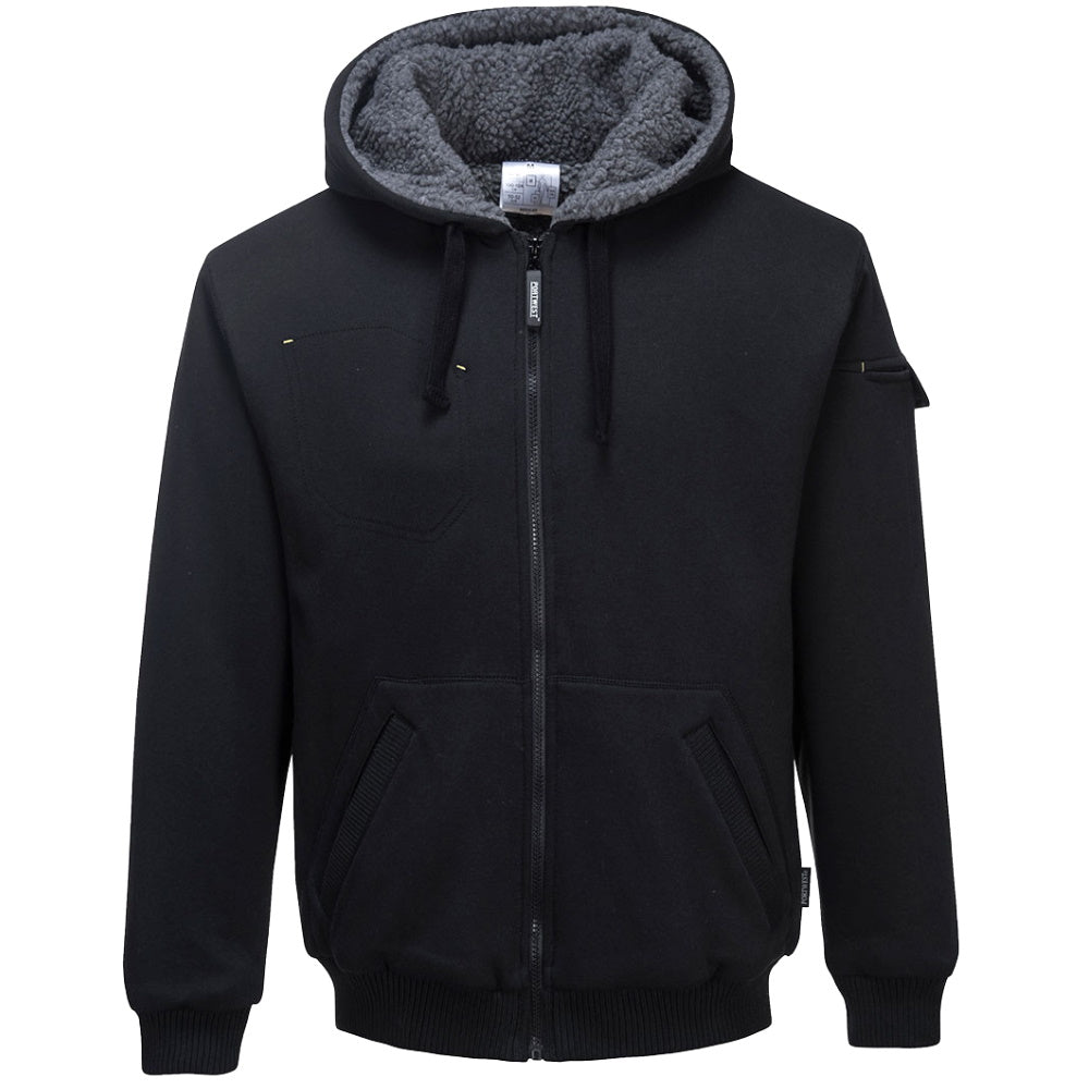 Pewter Premium Sherpa Pile Lined Full Zip Hoodie Jacket