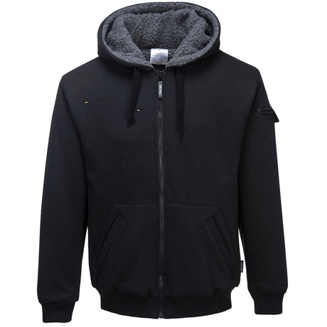 Pewter Premium Sherpa Pile Lined Full Zip Hoodie Jacket
