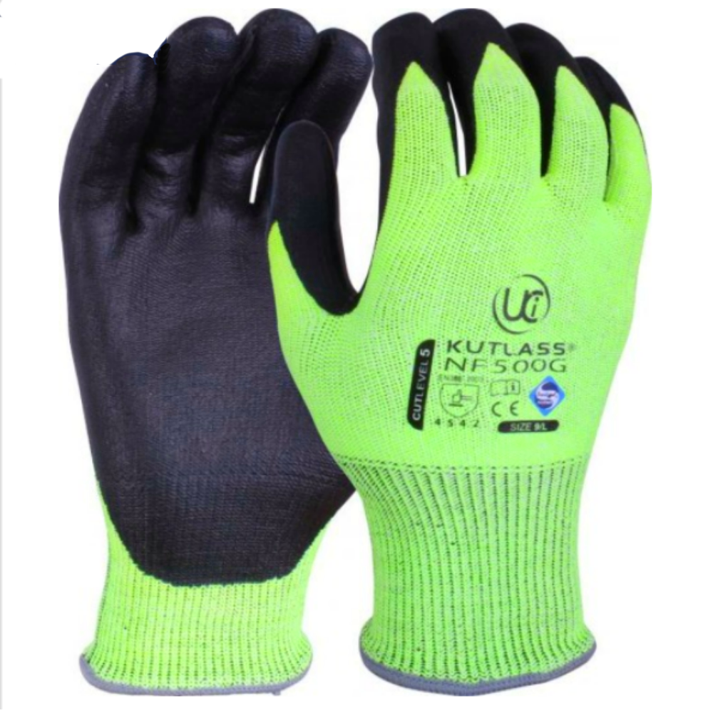 Kutlass NF500G+ Cut Resistant Gloves Level D XREY Nitrile Safety Gloves