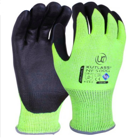 Kutlass NF500G+ Cut Resistant Gloves Level D XREY Nitrile Safety Gloves