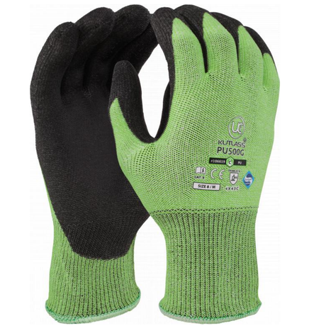 Kutlass PU500G+ Cut Resistant Gloves Level E XREY Work Gloves