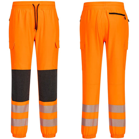 Portwest Hi Vis Jogger Trousers Orange Flexi Stretch Work Trousers