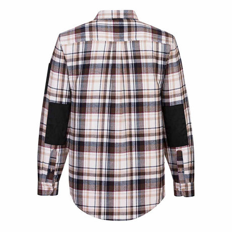 Portwest KX370 Plaid Work Shirt 100% Cotton Brushed Check UPF 40+