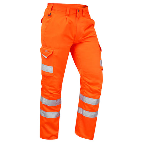 Leo Workwear Hi Vis Cargo Trousers Orange ISO 20471