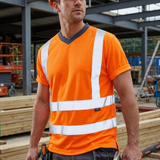 Leo Workwear Braunton T02 Hi Vis T-Shirt Class 2 Railway Orange or Yellow