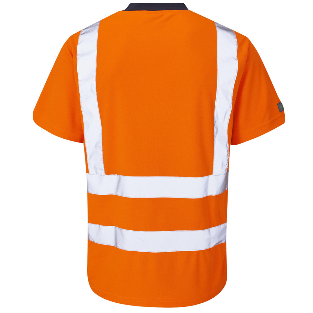 Leo Workwear Braunton T02 Hi Vis T-Shirt Class 2 Railway Orange or Yellow