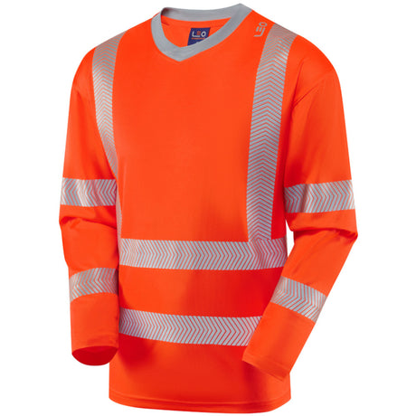 Leo Workwear Hi Vis Long Sleeve T-Shirt Class 3 Orange or Yellow