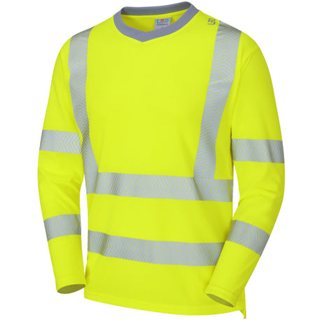 Leo Workwear Hi Vis Long Sleeve T-Shirt Class 3 Orange or Yellow