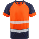 Leo Forda Hi-Vis T-Shirt EcoViz Class 1 Orange or Yellow Navy
