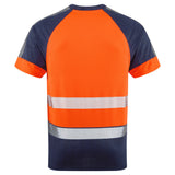 Leo Forda Hi-Vis T-Shirt EcoViz Class 1 Orange or Yellow Navy