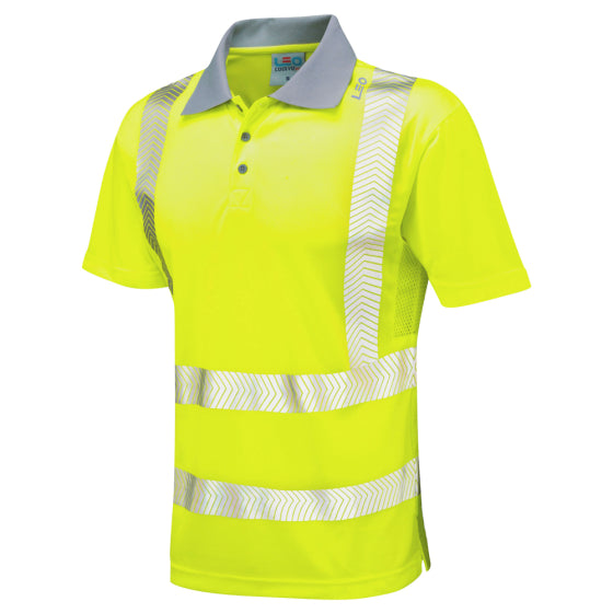 Leo Workwear Hi-Vis Polo Shirt ISO 20471 Class 2 Orange Rail or Yellow