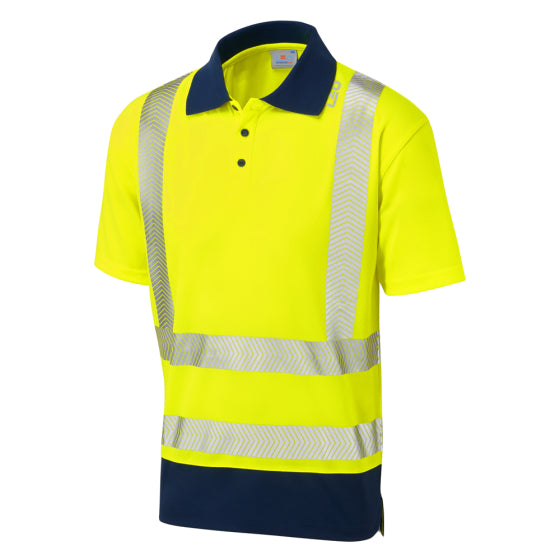 Leo Mortehoe Hi Vis Polo Shirt Yellow Navy or Orange Navy Railway