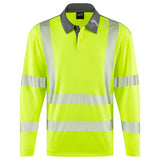 Leo Georgeham Long Sleeve Hi Vis Polo Shirt Class 3 COOLMAX Orange or Yellow