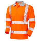 Leo Barricane Hi Vis Long Sleeve Polo Shirt Class 3 Yellow or Railway Orange