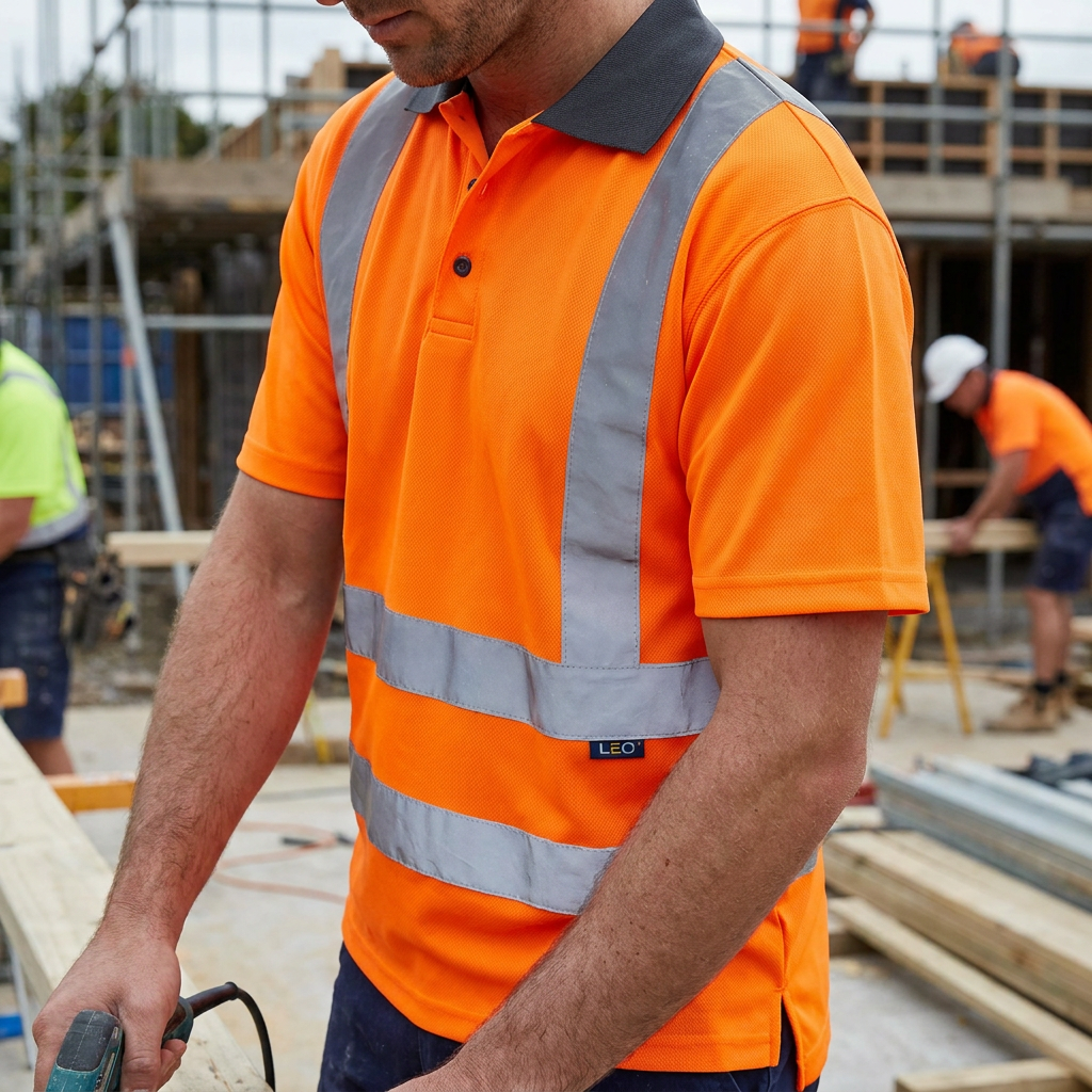 Leo Workwear Hi Vis Polo Shirt Orange or Yellow Class 2