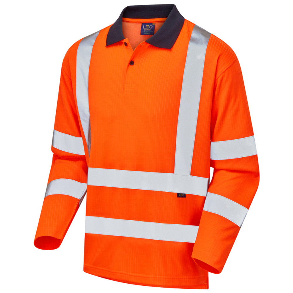 Leo Swimbridge Hi Vis Polo Shirt Class 3 Yellow or Railway Orange